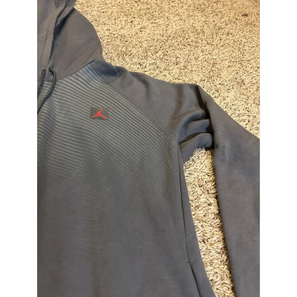 Nike Air Jordan 23 Tech Fleece Hoodie Mens XL Gray Red Jumpman‎ 819141-021 Rare